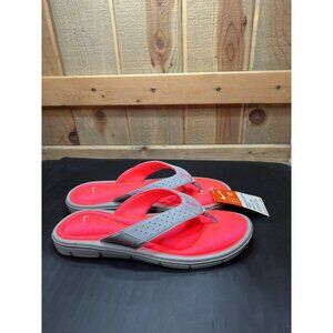Nike Womens Comfort Flip Flops Size 10 Gray & Bright Pink Sandals